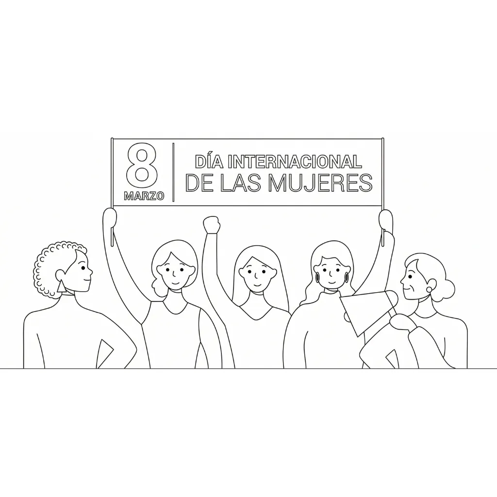 Dia De La Mujer 2 para colorear para imprimir para niños