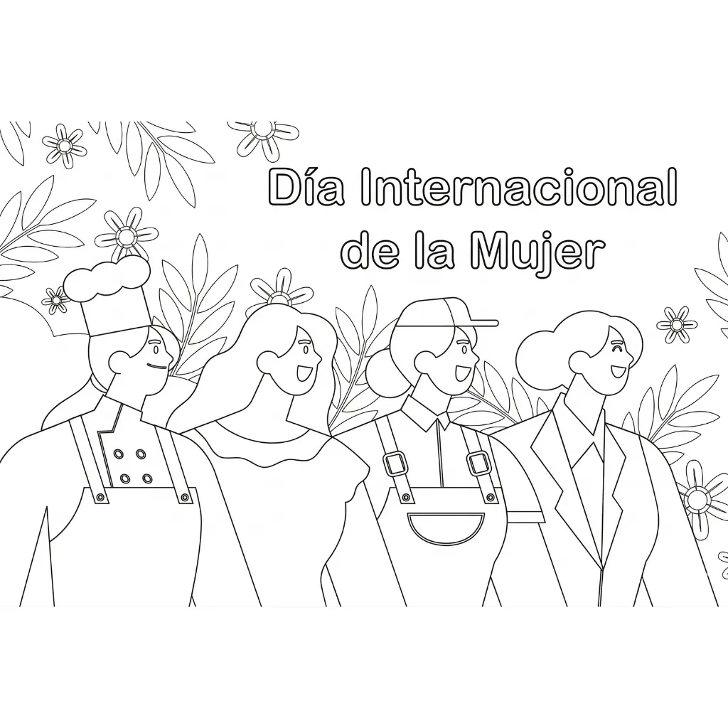 Dia De La Mujer 3 para colorear para niños para descargar