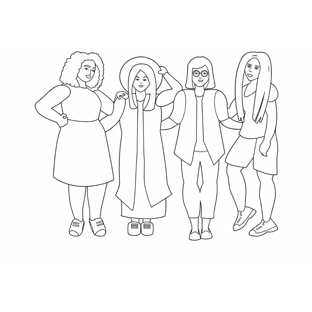 Dia De La Mujer 8 para colorear para niño de 4 años