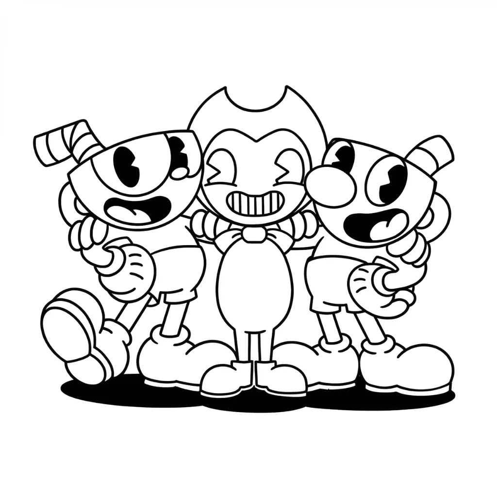 Cuphead 20 para colorear para niño de 5 años