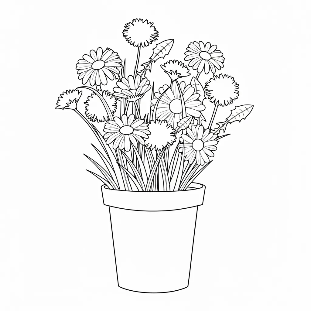 Flor De Margaritas 19 para colorear para niño de 7 años