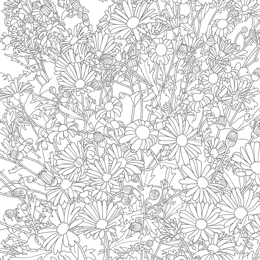 Flor De Margaritas 8 para colorear de para niños