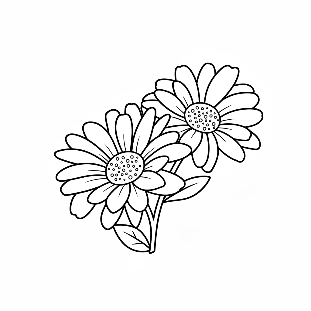 Flor De Margaritas 9 para colorear para imprimir gratis