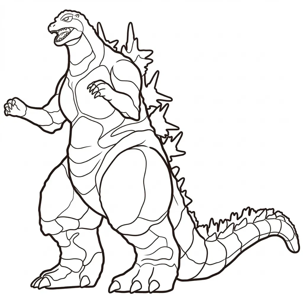 Godzilla 1 para colorear para niños