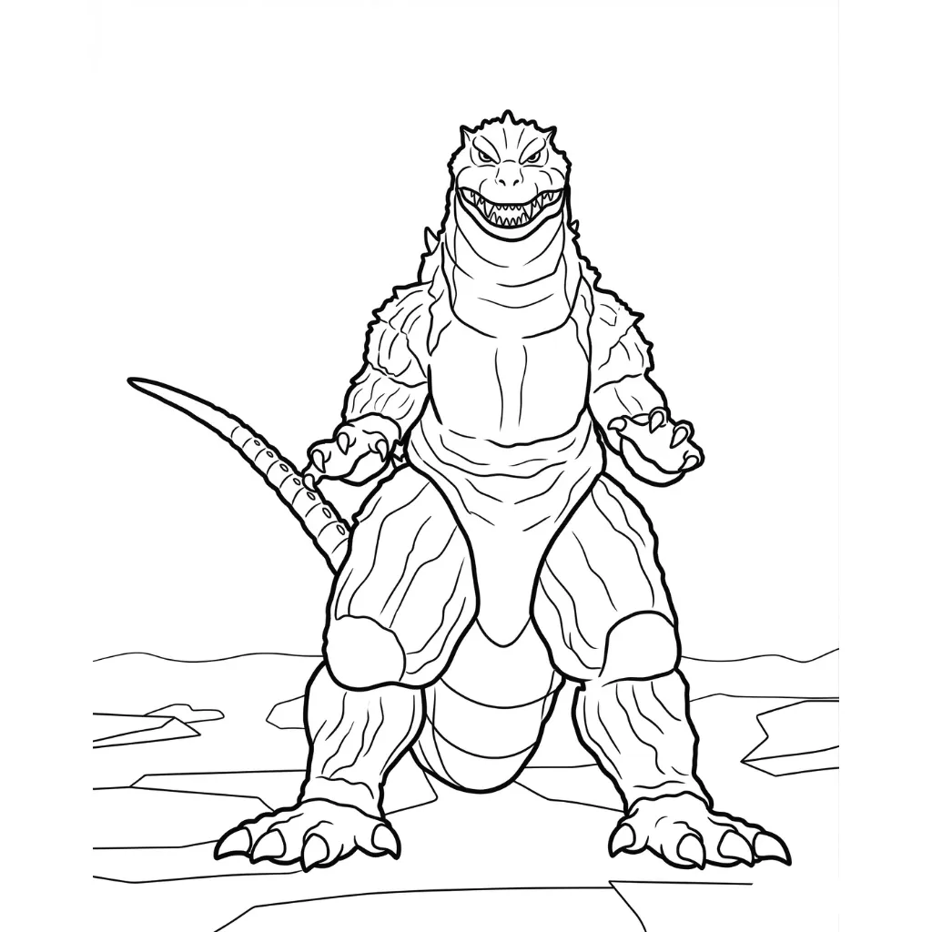 imagen de Godzilla 10 para colorear para niño