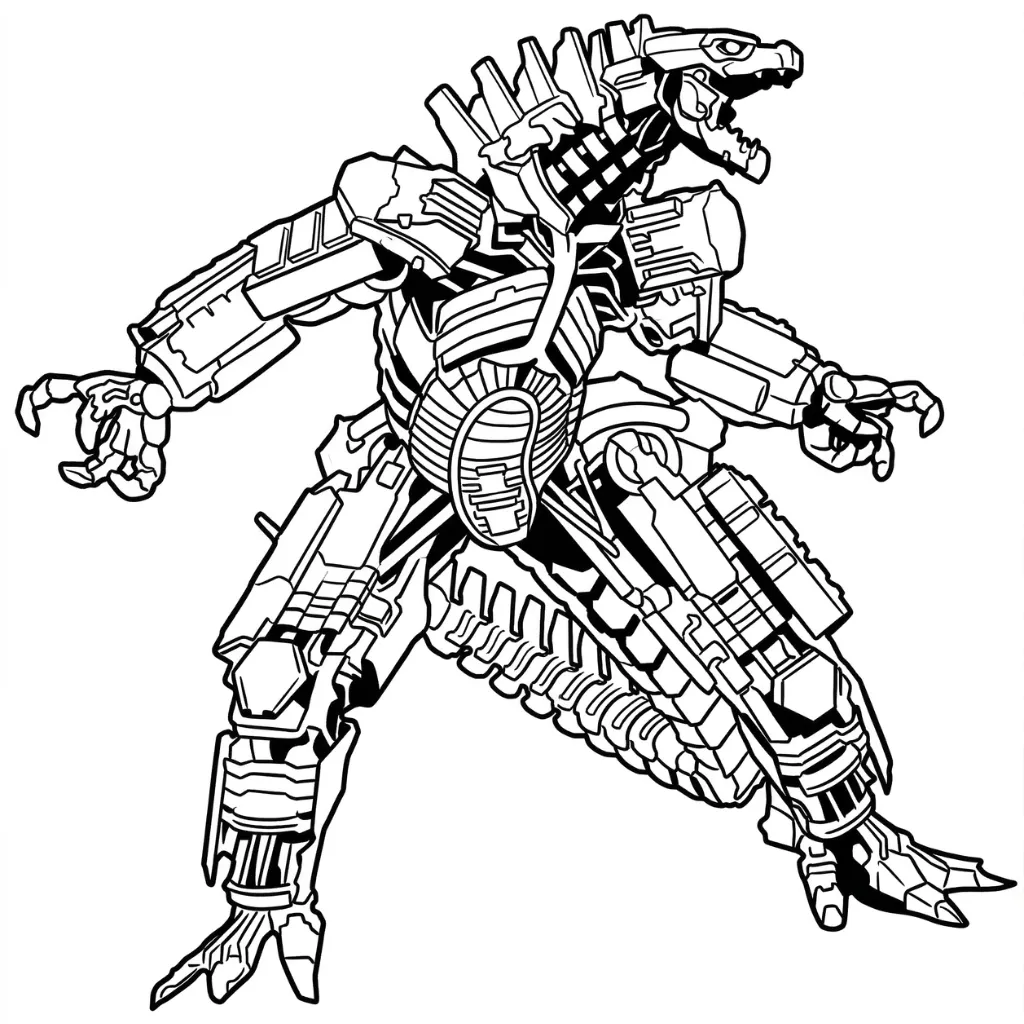 Godzilla 11 para colorear para niño de 3 años