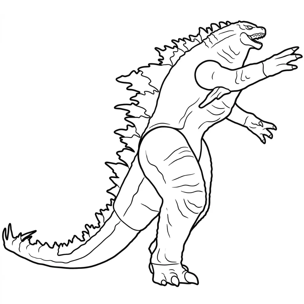 Godzilla 12 para colorear para imprimir para niño de 4 años