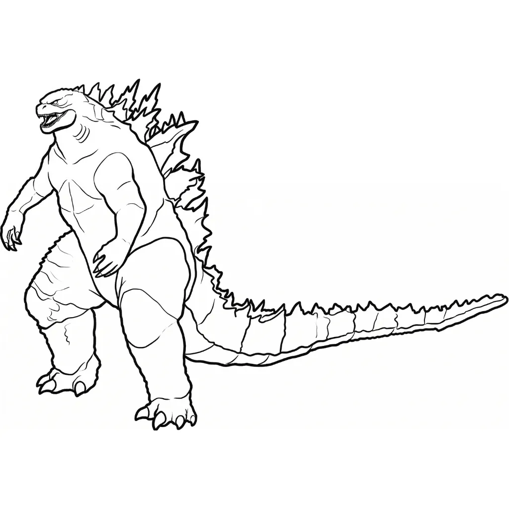 Godzilla 13 para colorear educativo para niño