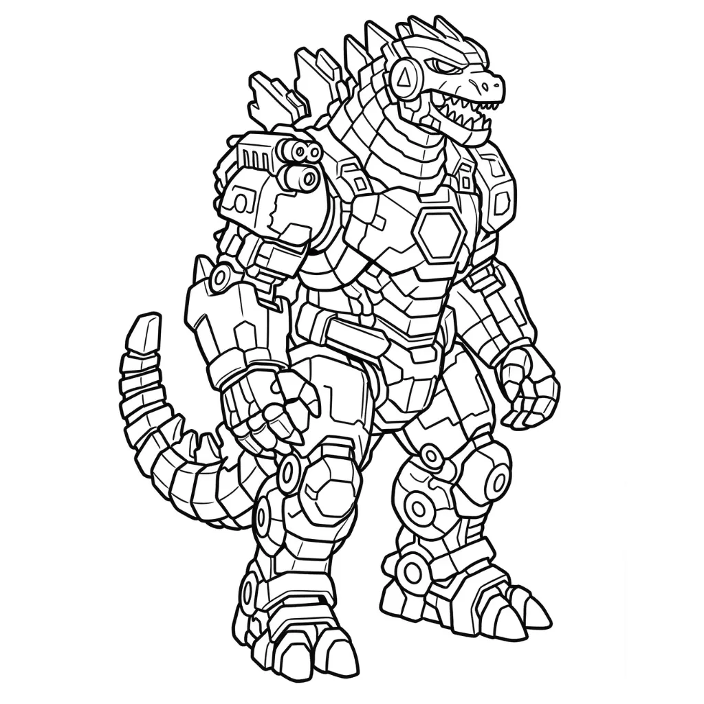 Godzilla 17 para colorear para imprimir gratis