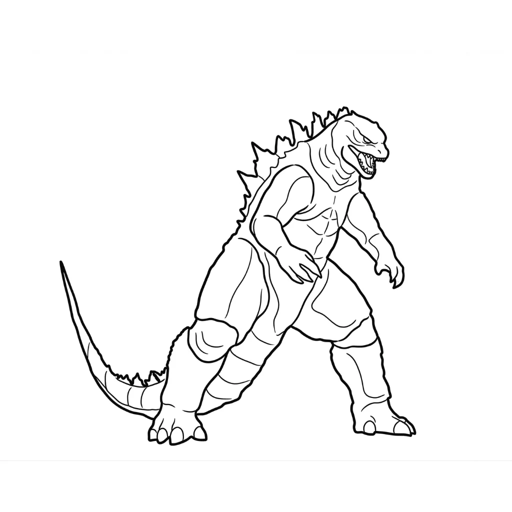 Godzilla 2 para colorear para imprimir para niño de 12 años
