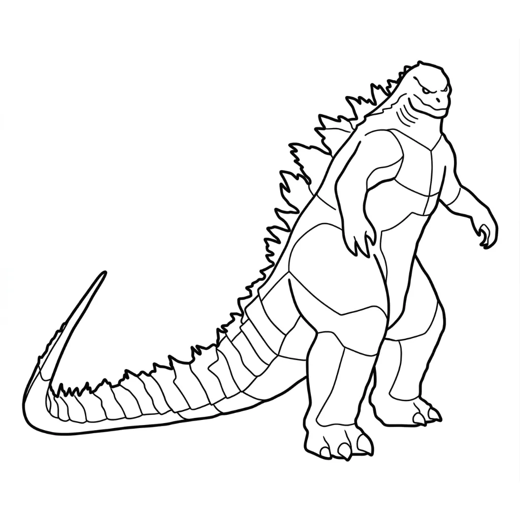 Godzilla 4 para colorear para imprimir para niño de 4 años
