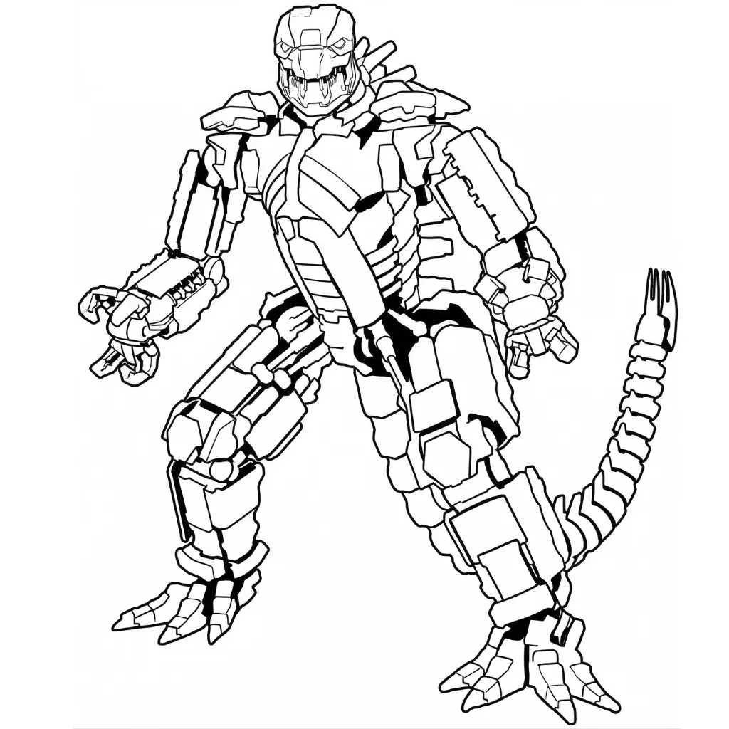 Godzilla 7 para colorear para imprimir pdf gratis