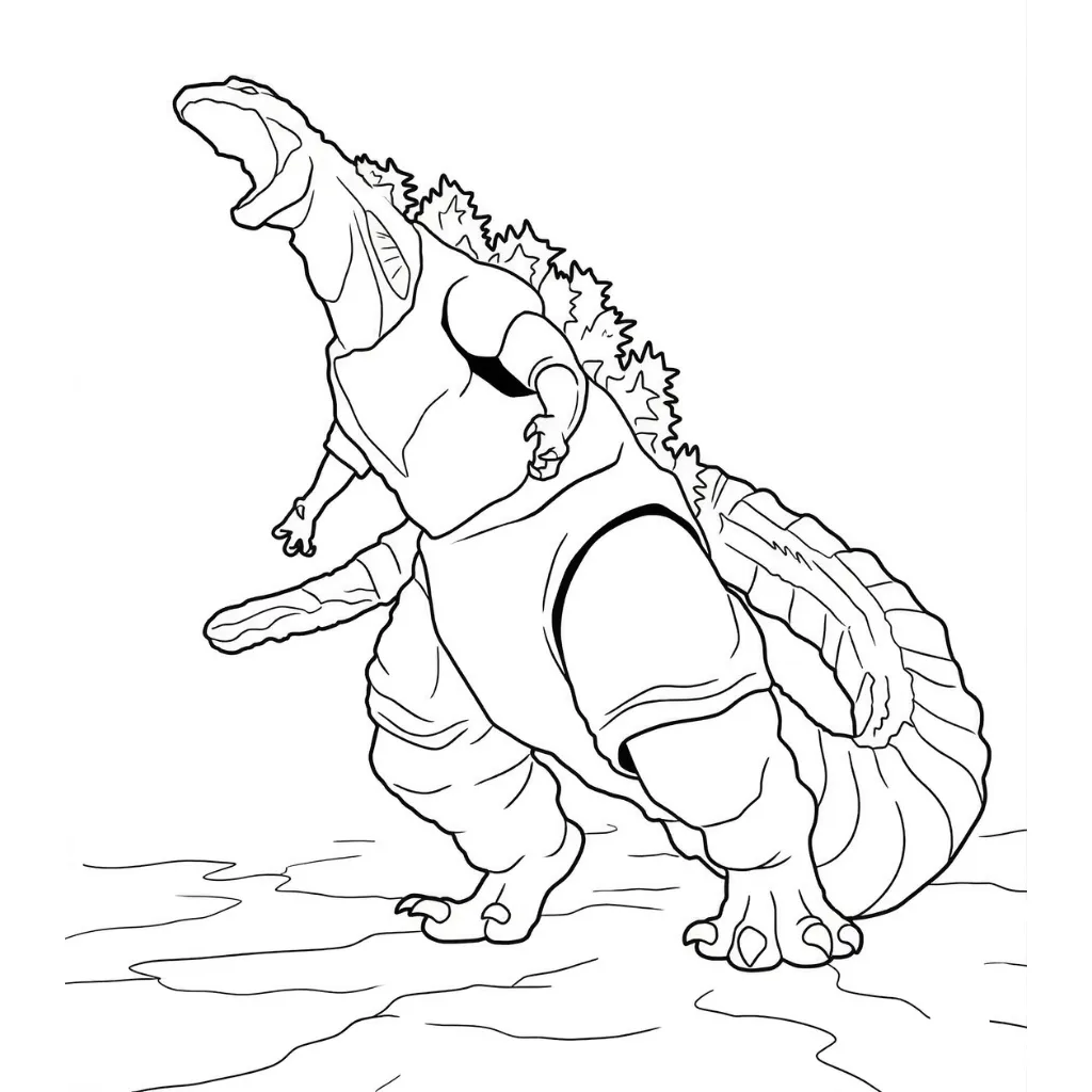 Godzilla 8 de niño para colorear para imprimir