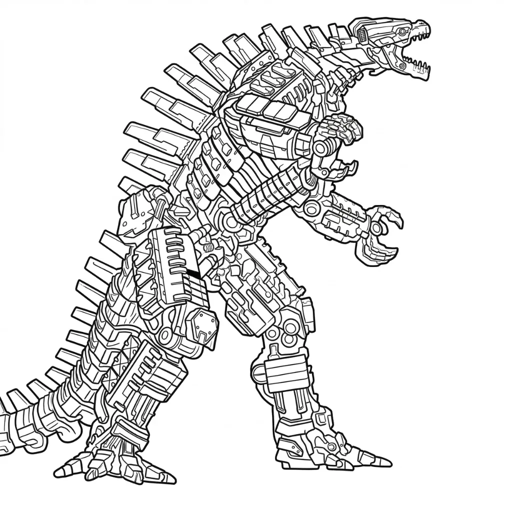 Godzilla 9 para colorear para niños para imprimir