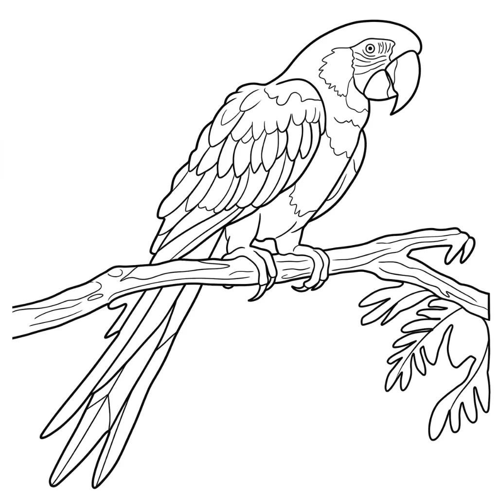 Guacamaya 10 para colorear para niños para imprimir