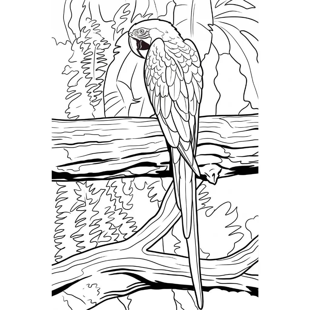 Guacamaya 12 para colorear y aprendizaje