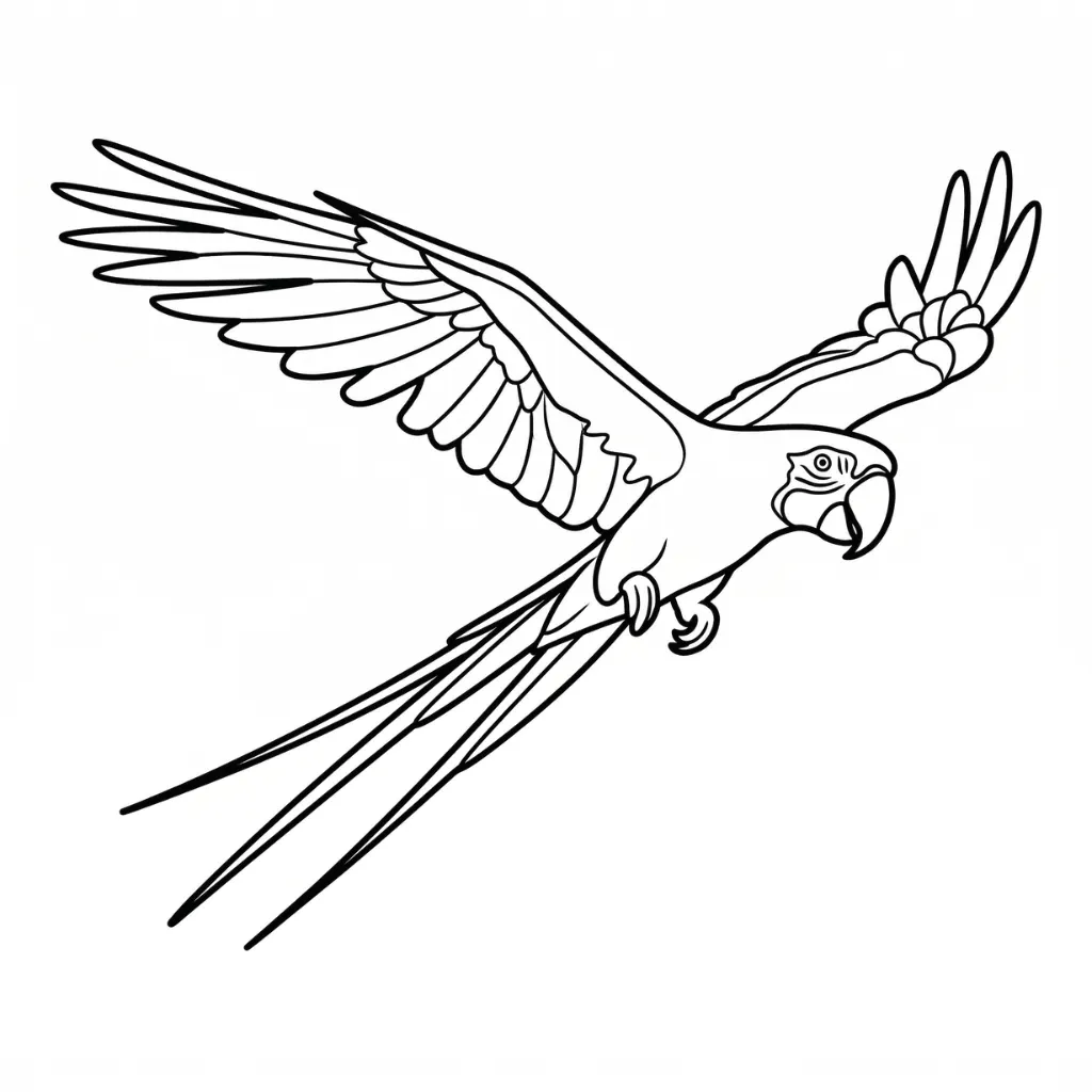 Guacamaya 16 para colorear y aprendizaje