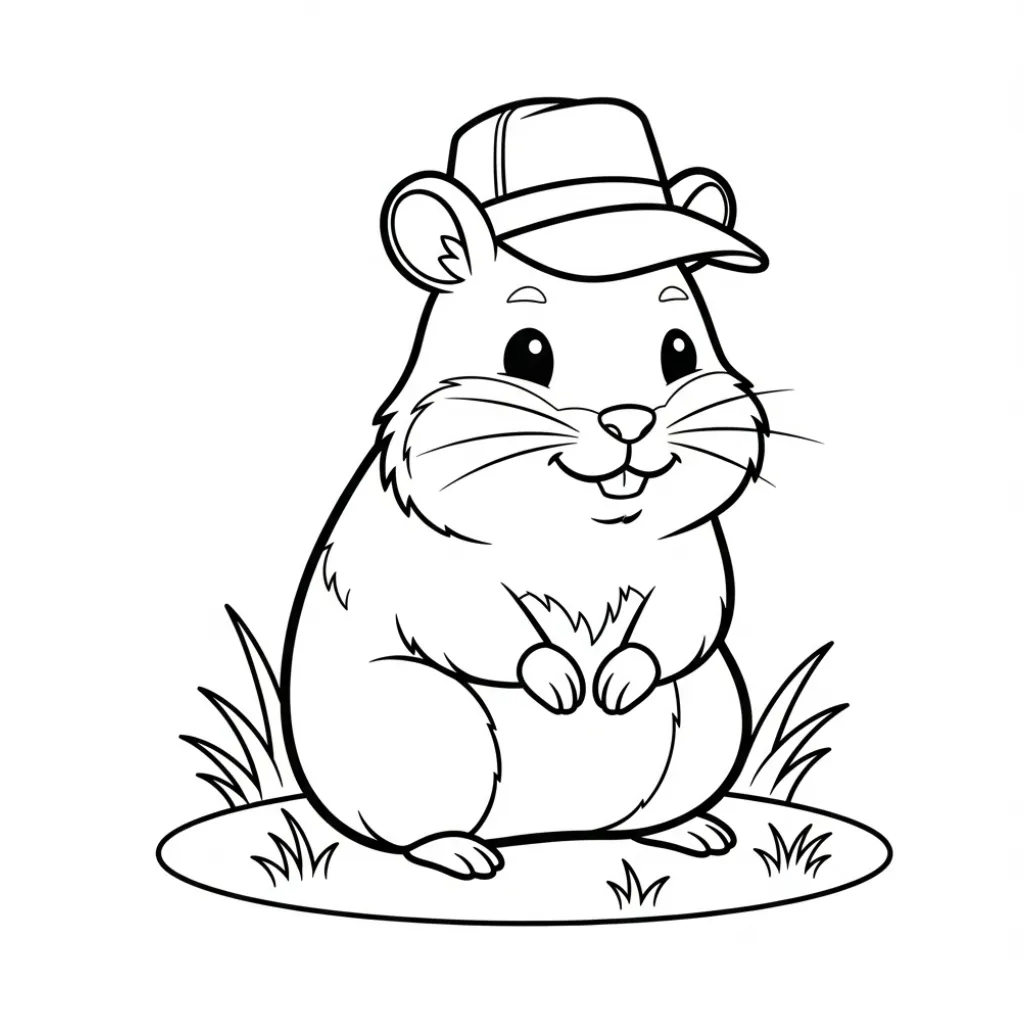 Hamster 1 de niño para colorear para imprimir