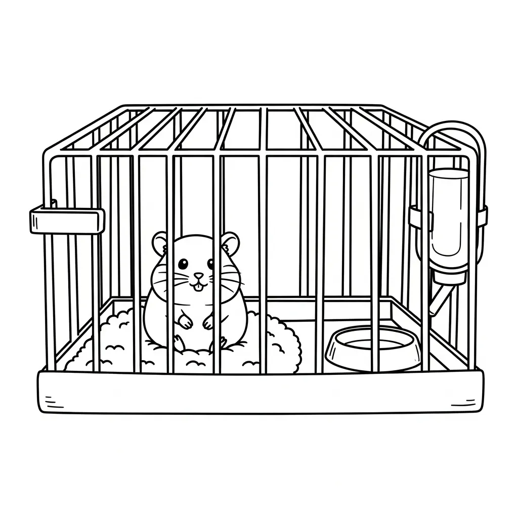 Hamster 14 para colorear para imprimir para niño de 10 años