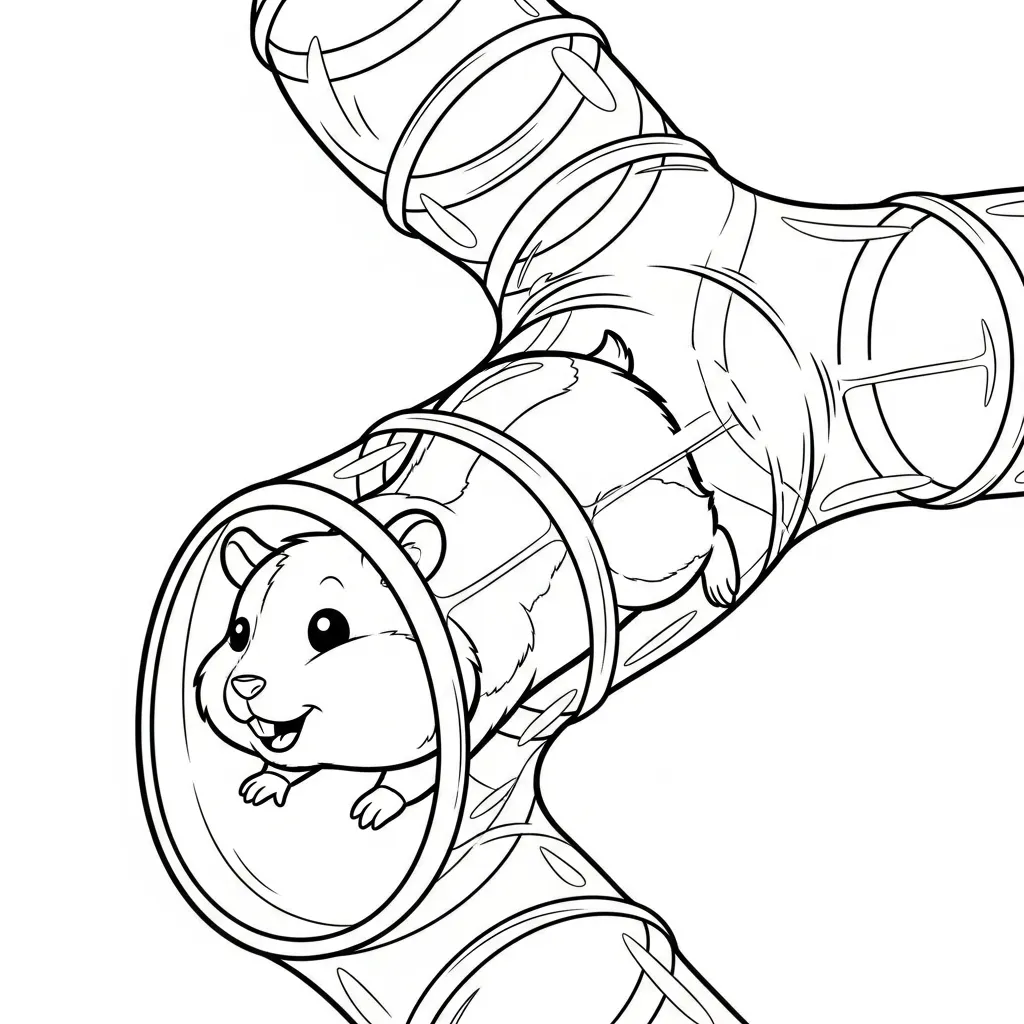 Hamster 17 para colorear para niños para imprimir gratis