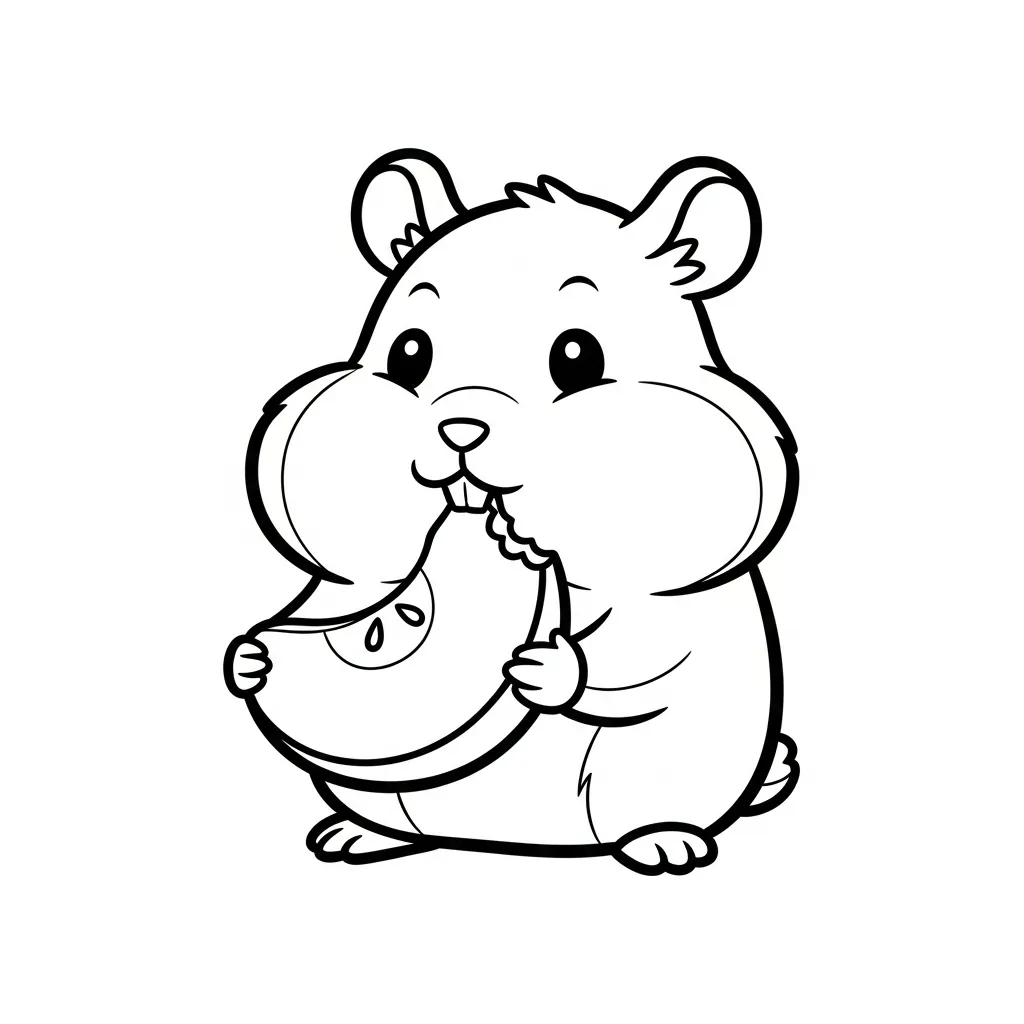 Hamster 2 para colorear para imprimir para niño de 4 años