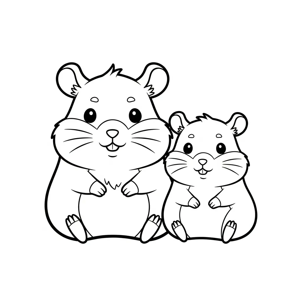 Hamster 3 para colorear para imprimir para niño de 9 años