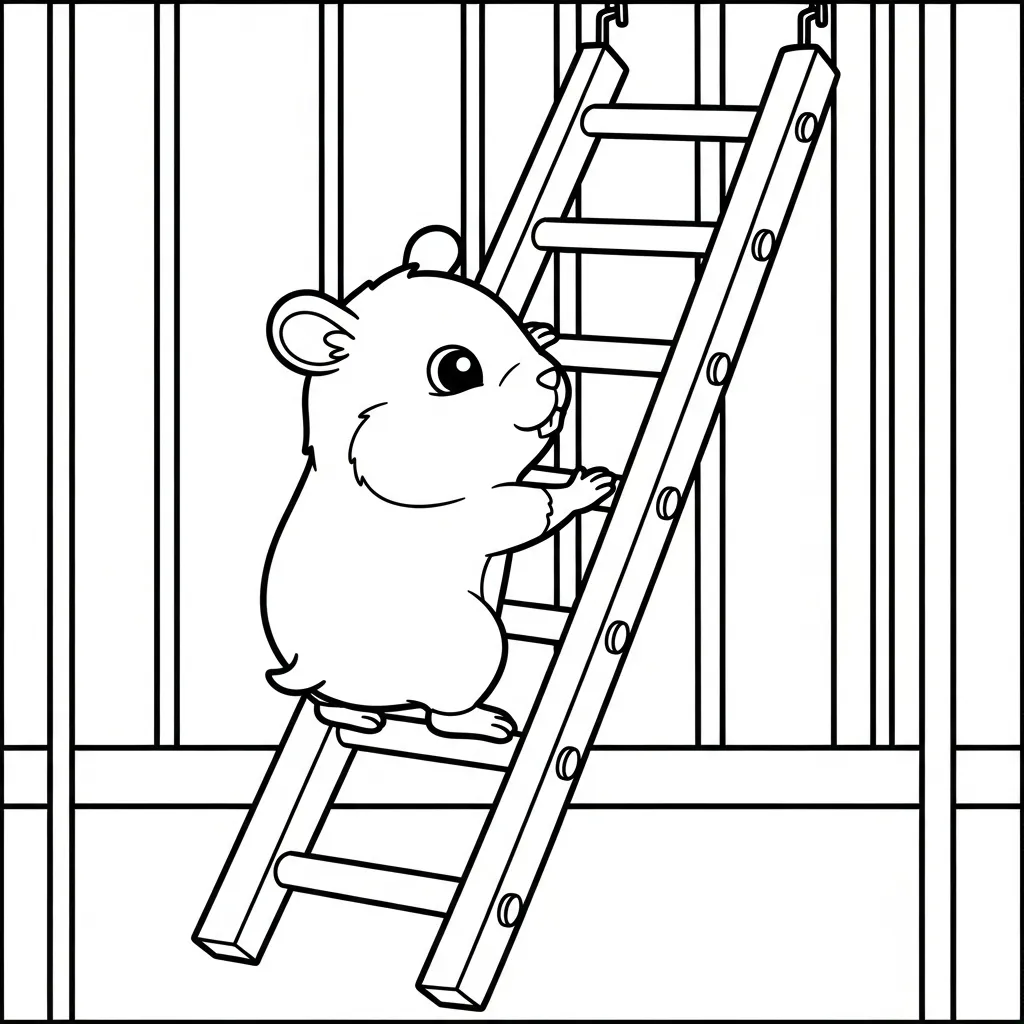 Hamster 5 para colorear y aprendizaje