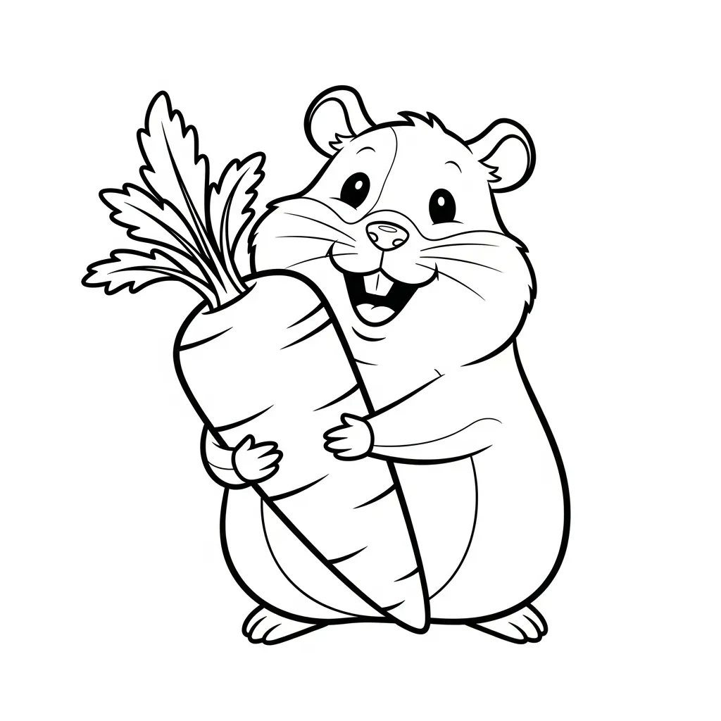 Hamster 7 para colorear para imprimir para niño de 7 años