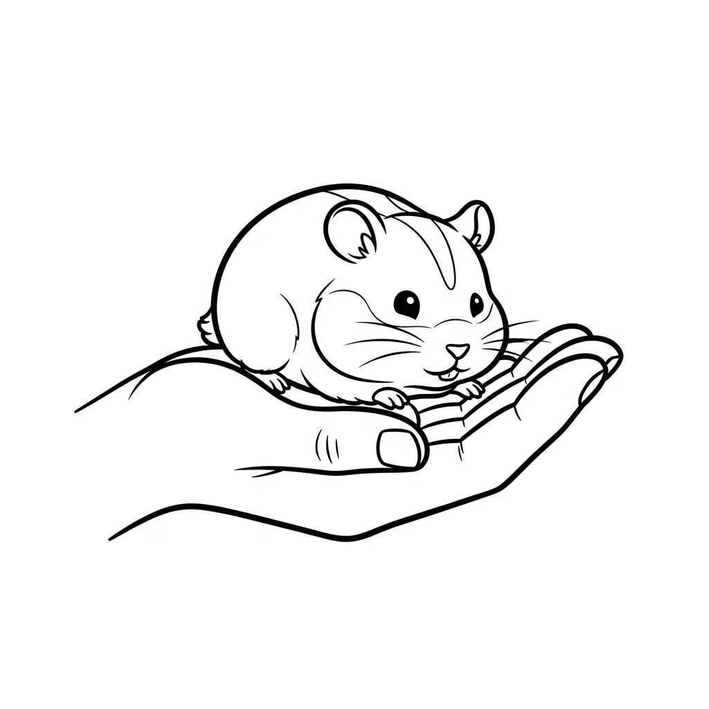 Hamster 9 para colorear y dibujo para imprimir