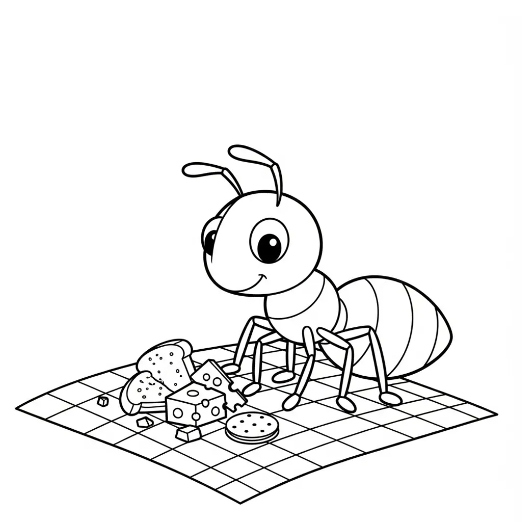 Hormiga 12 para colorear y aprendizaje