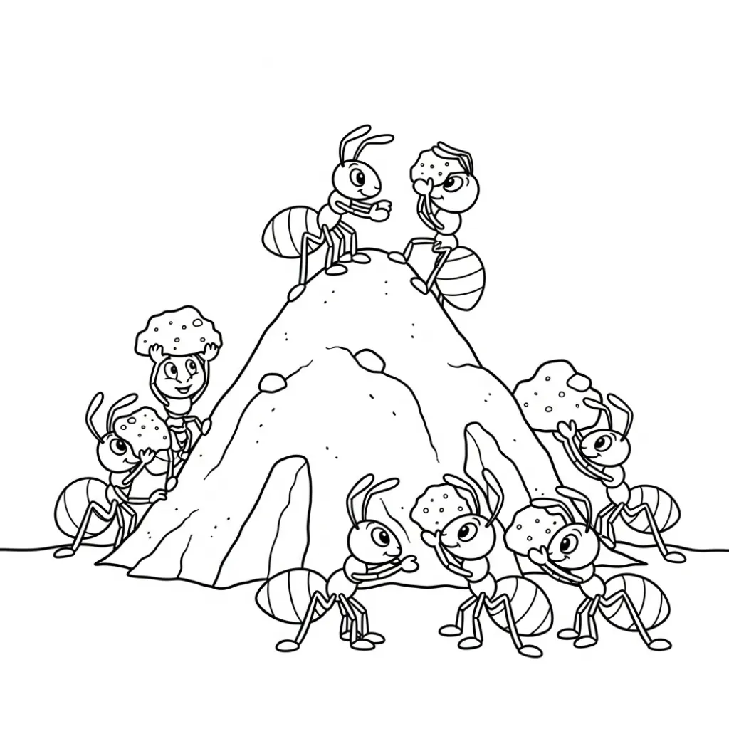 Hormiga 14 para colorear y aprendizaje