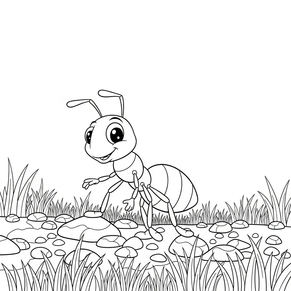 Hormiga 16 para colorear para niño de 7 años