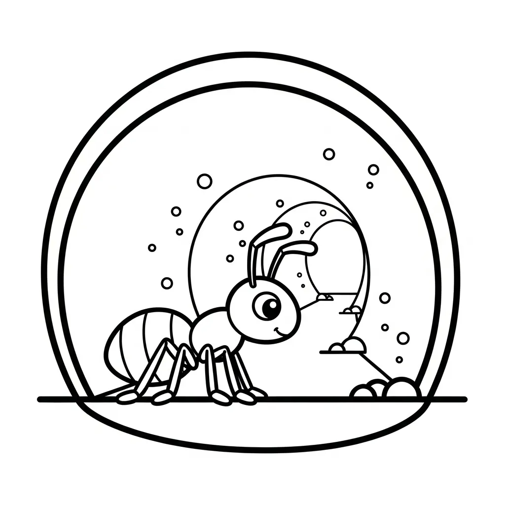 Hormiga 5 para colorear y recortar para imprimir gratis