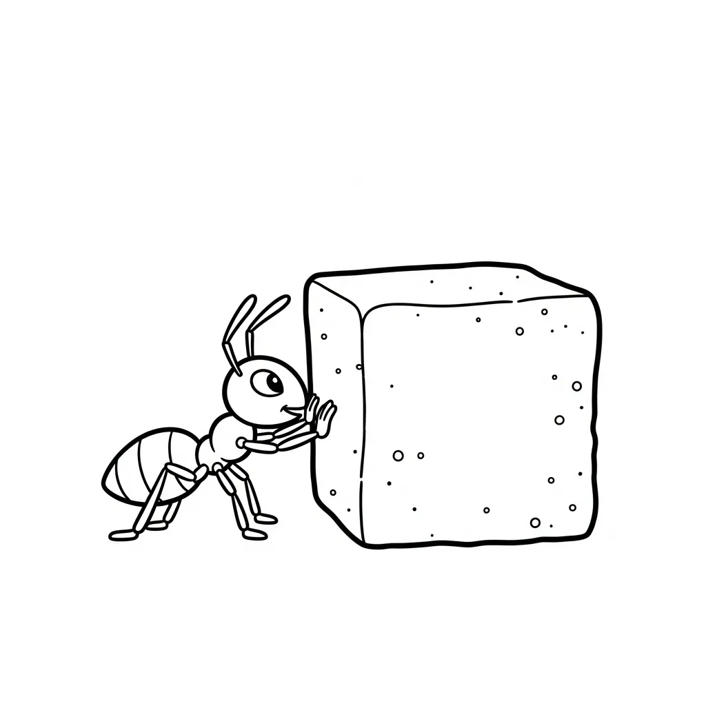 Hormiga 8 para colorear educativo para niño