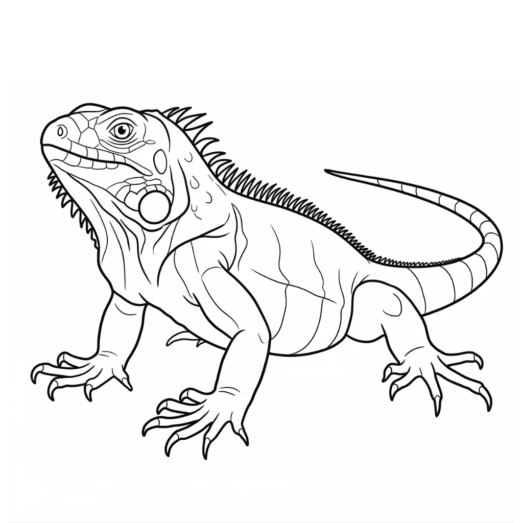 Iguana 1 para colorear para primaria
