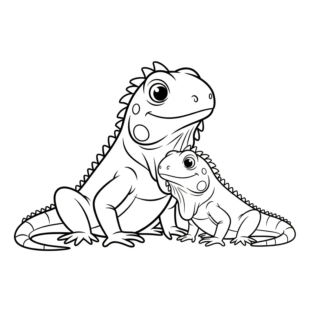 Iguana 12 para colorear para imprimir gratis pdf