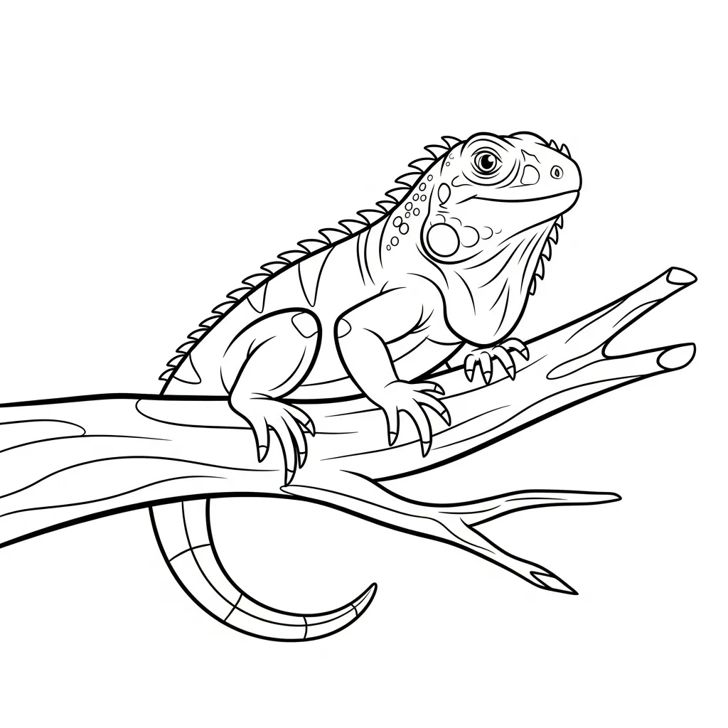 Iguana 14 para colorear educativo para niño