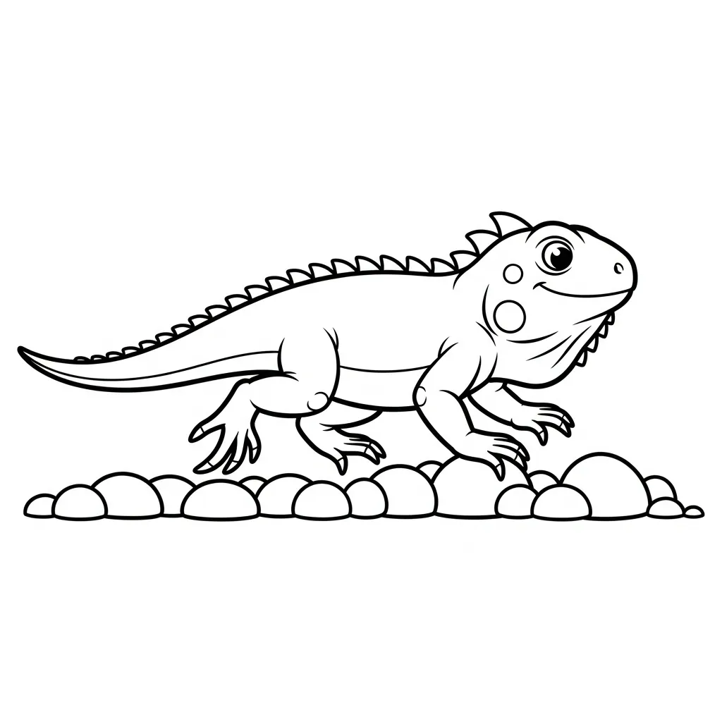 Iguana 17 para colorear y dibujo para imprimir