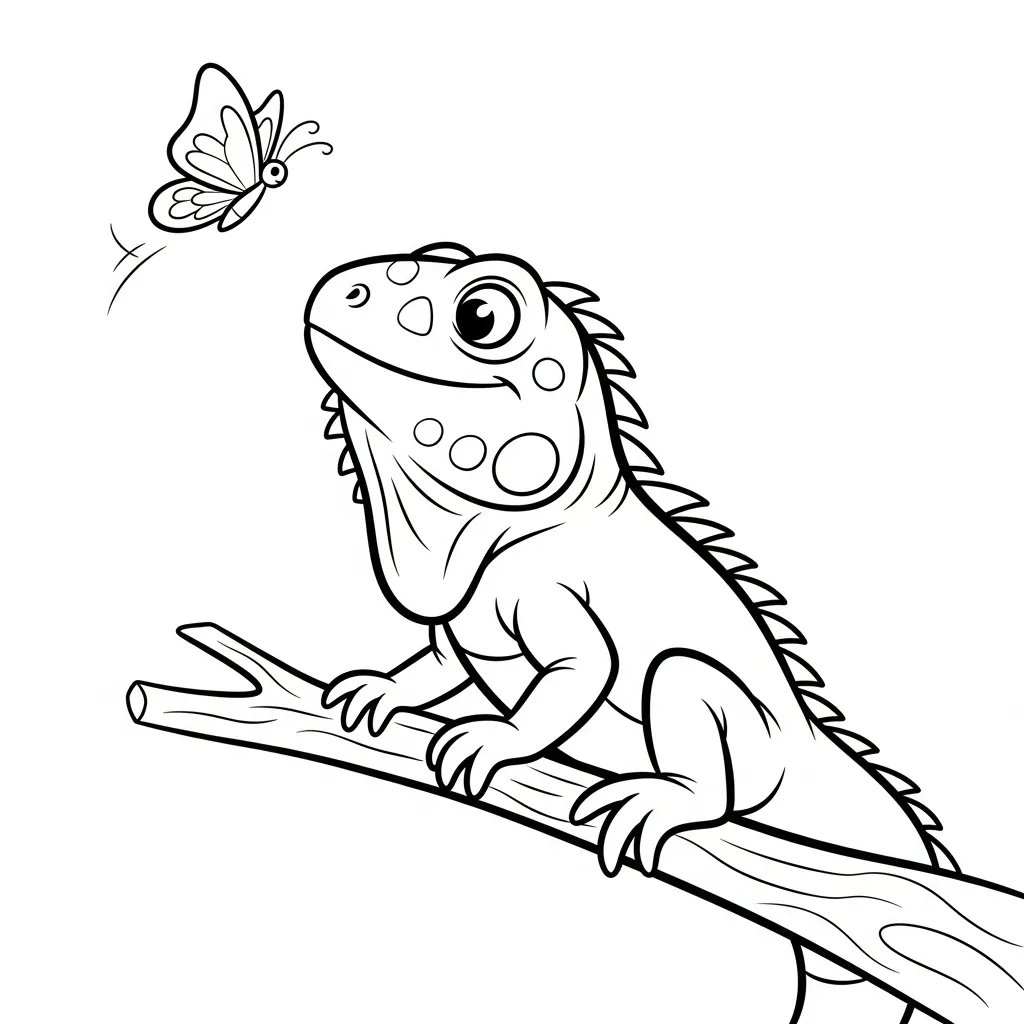 Iguana 18 para colorear para imprimir pdf gratis
