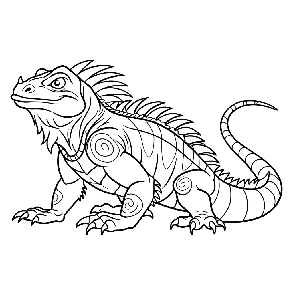 imprimir Iguana 2 para colorear