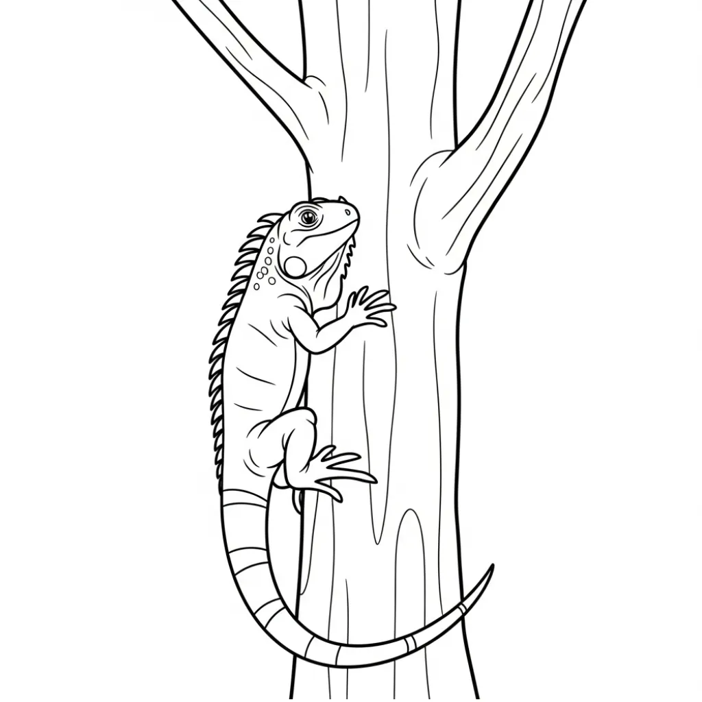 Iguana 20 para colorear para imprimir para niño de 8 años