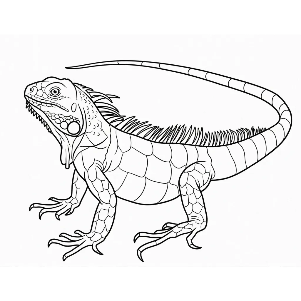 Iguana 22 para colorear y dibujos