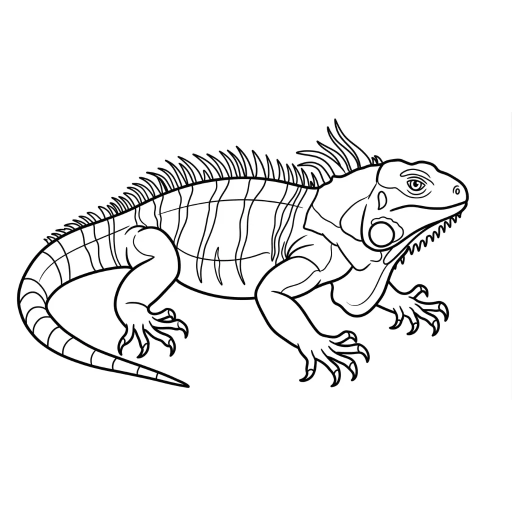 Iguana 3 para colorear para niño para imprimir