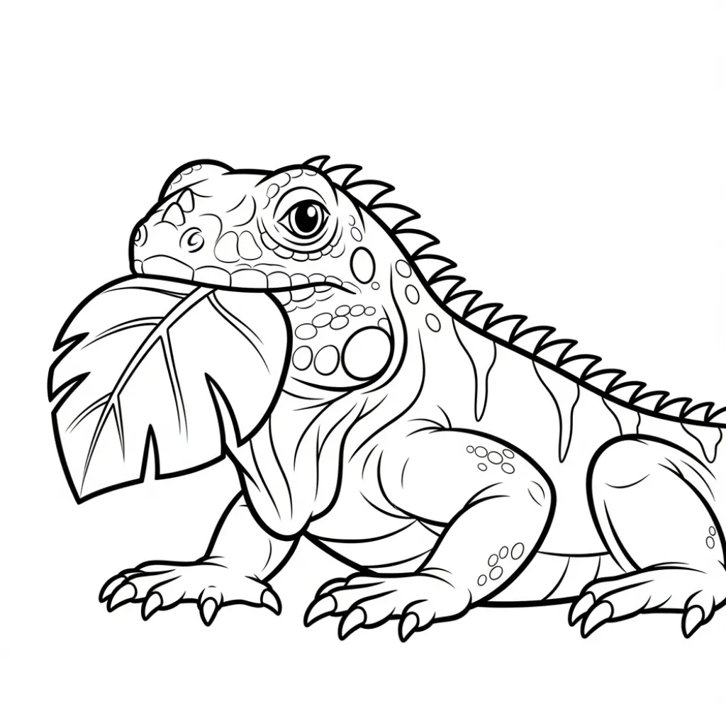 Iguana 9 para colorear para niños para imprimir