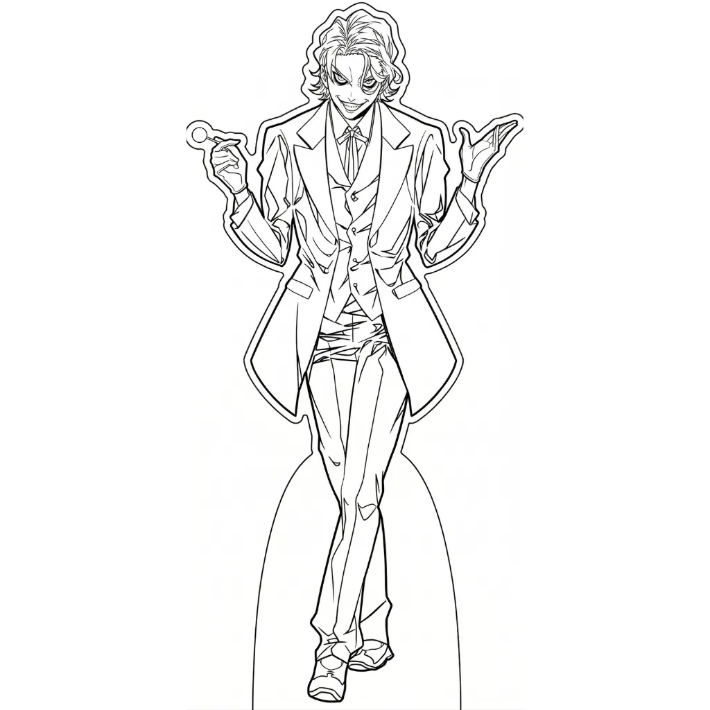 Joker 21 para colorear educativo para niño