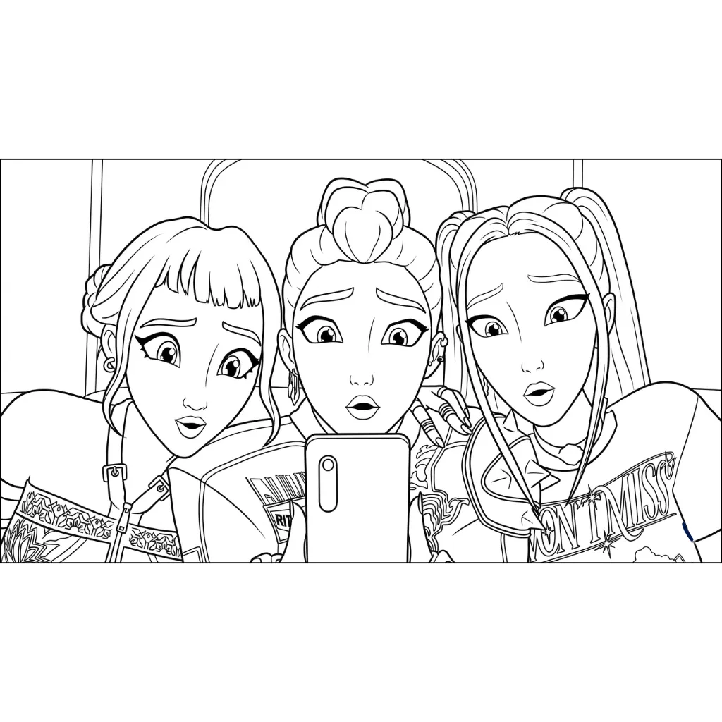 KPop Demon Hunters 10 para colorear para imprimir gratis