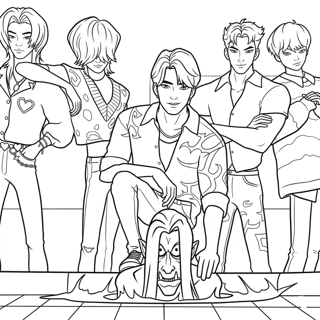 KPop Demon Hunters 11 para colorear para imprimir gratis