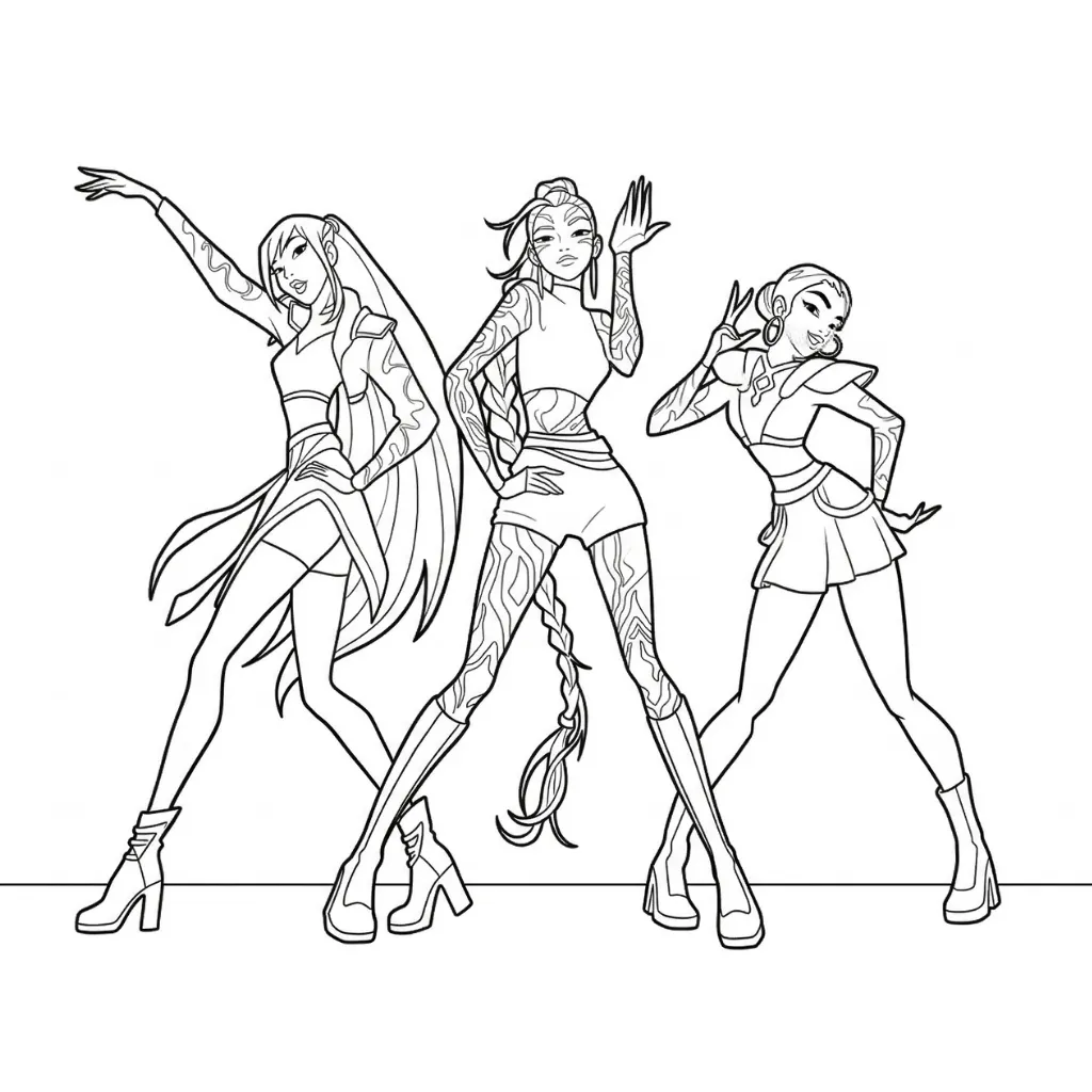 KPop Demon Hunters 12 para colorear para imprimir gratis