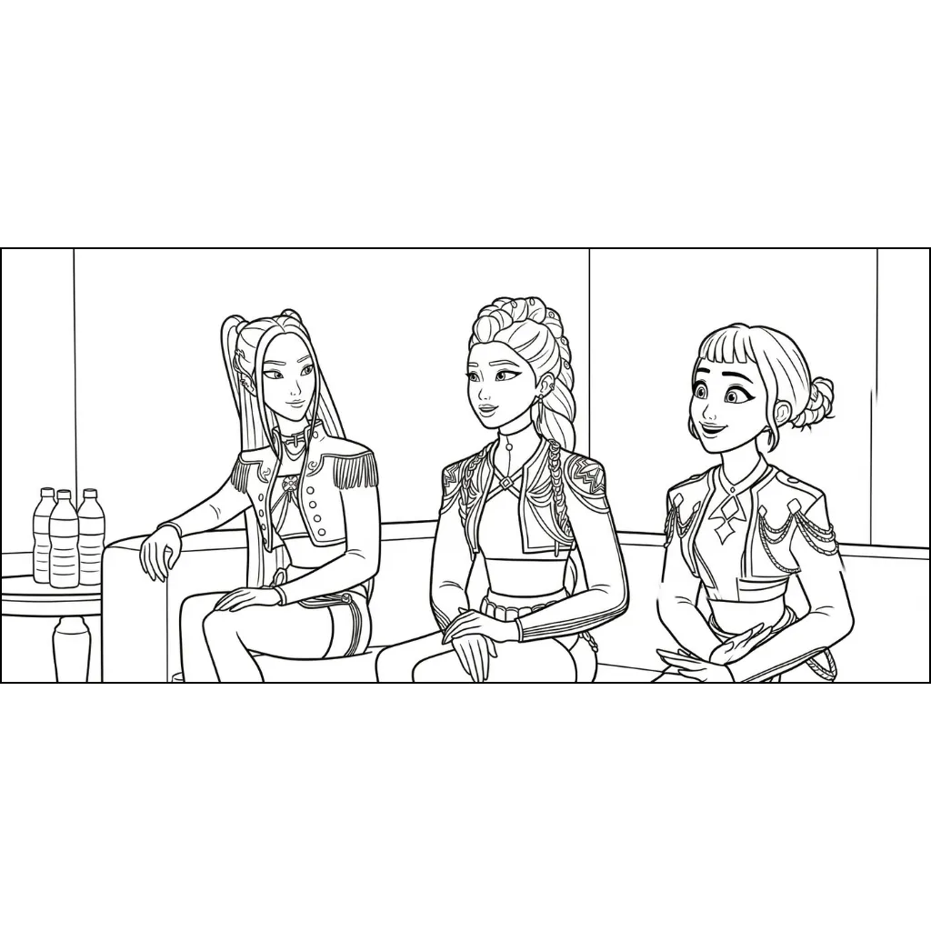 KPop Demon Hunters 15 para colorear para niños para imprimir