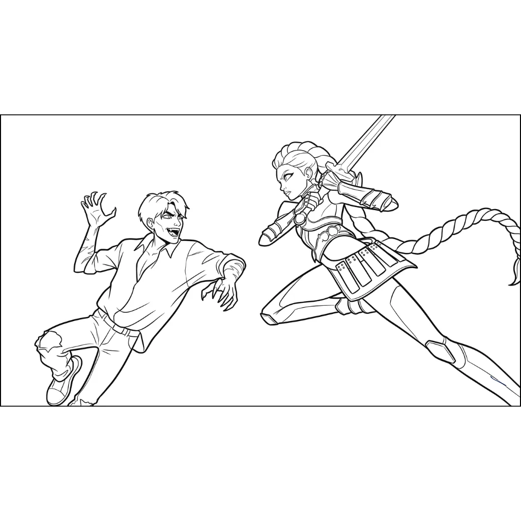 KPop Demon Hunters 18 para colorear para niño de 3 años